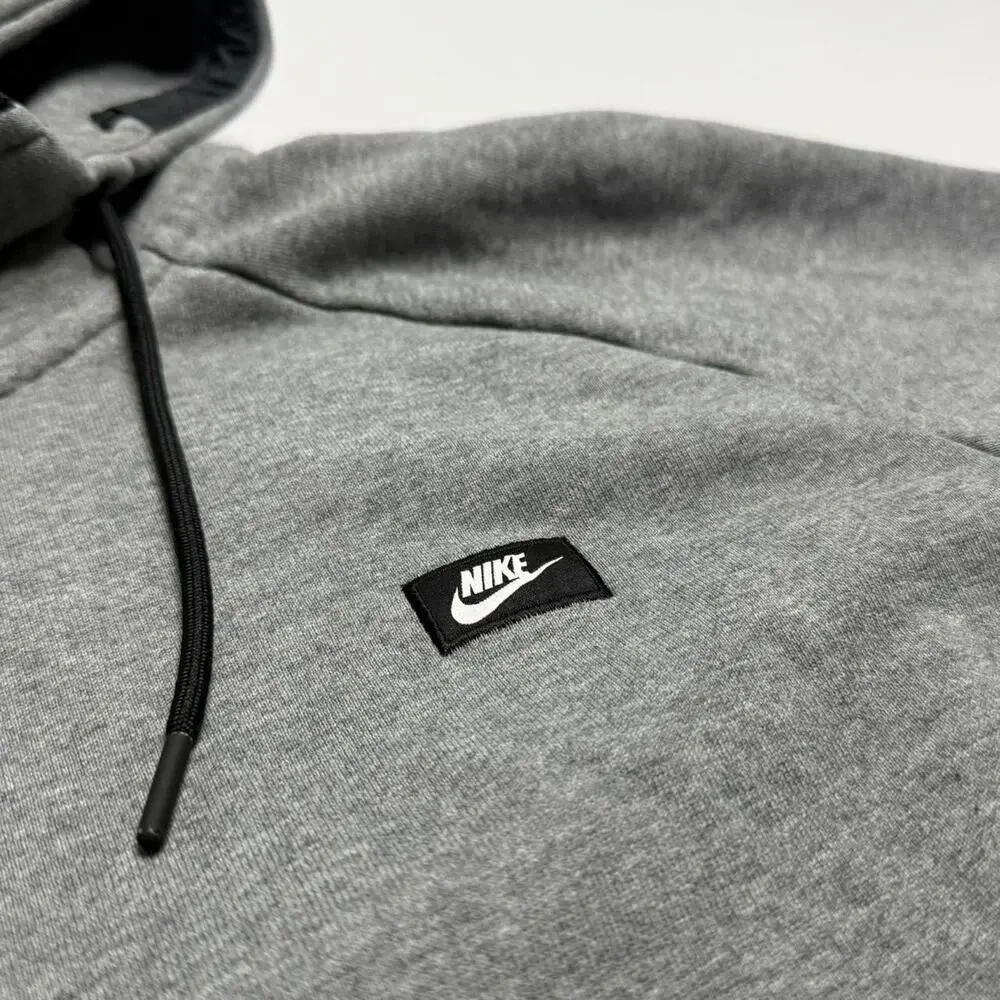 Nike Grey Full Zip Hoodie XXL Embroidered Logo Fleece Streetwear - Picture 2 of 7